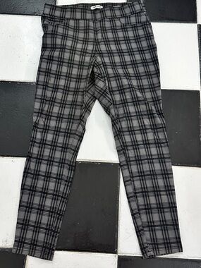 Nine West Gray Plaid Slim Chino Pants